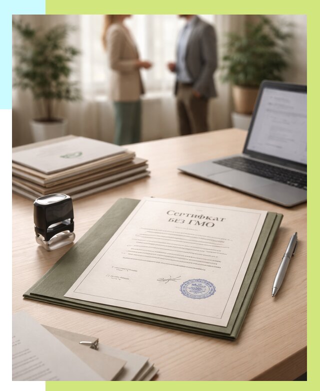 Сертификат без ГМО в Уфе от 7706 р. оформить срочно Алешин-Уфа